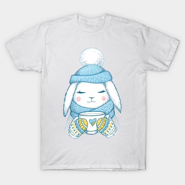 Winter Rabbit T-Shirt by Olya Yatsenko